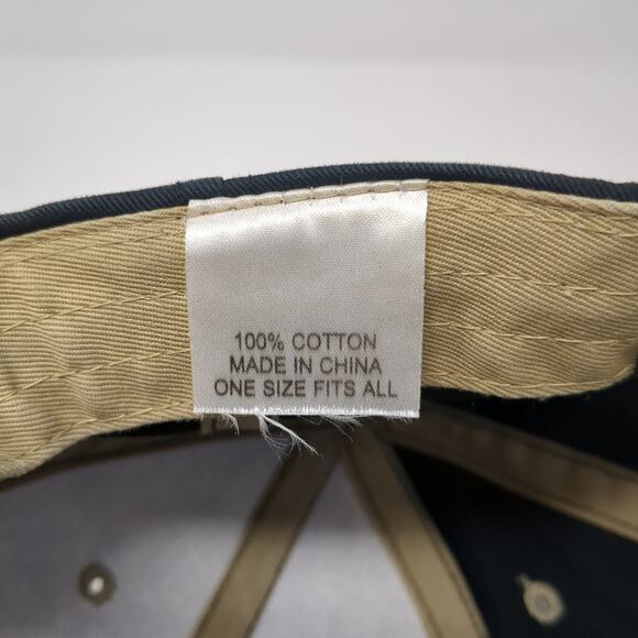 PBR Strapback Hat Black One Size Adjustable Embroidered Vent Holes - Picture 9 of 9